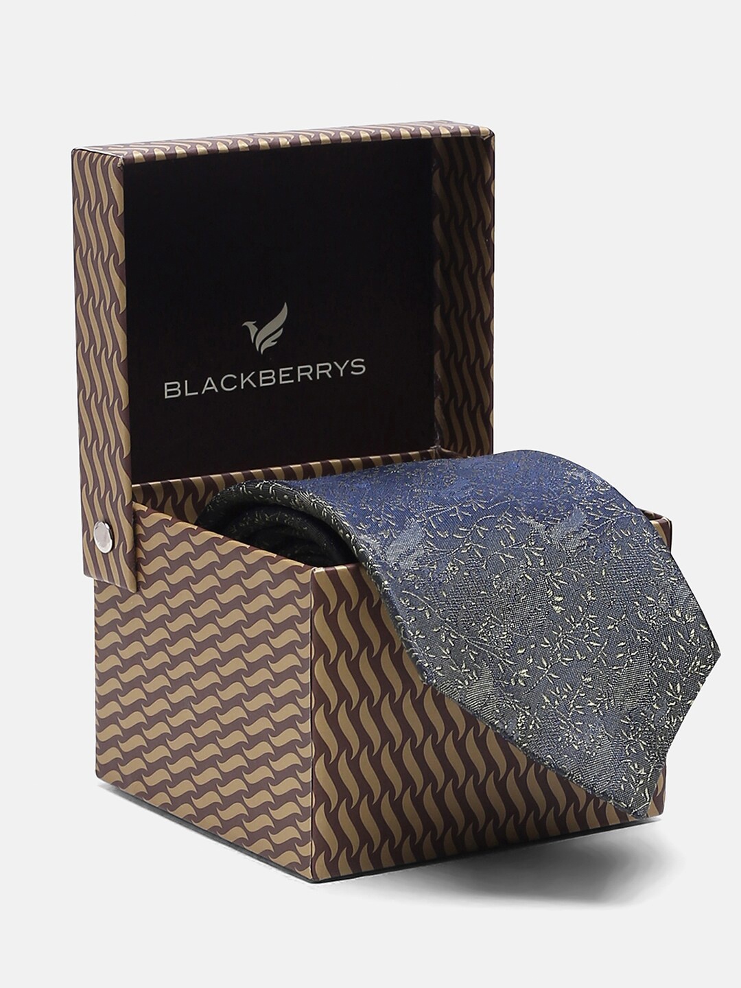 

Blackberrys Woven Design Pure Silk Skinny Tie, Brown