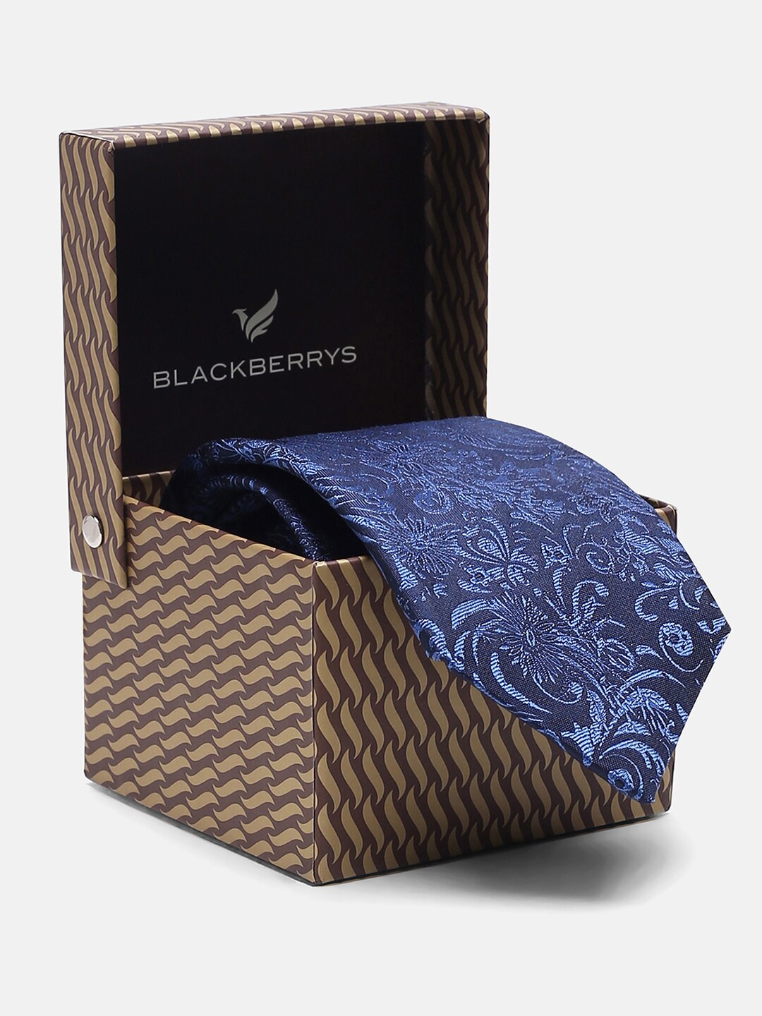 

Blackberrys Woven Design Pure Silk Skinny Tie, Blue