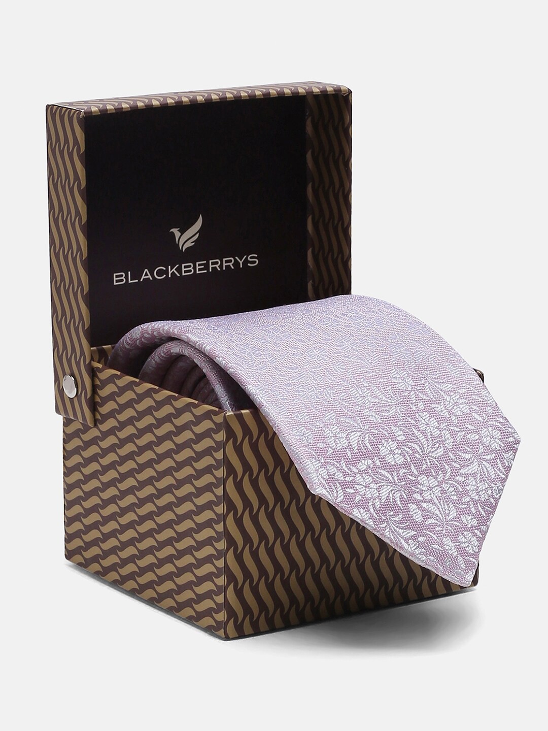 

Blackberrys Woven Design Pure Silk Skinny Tie, Pink