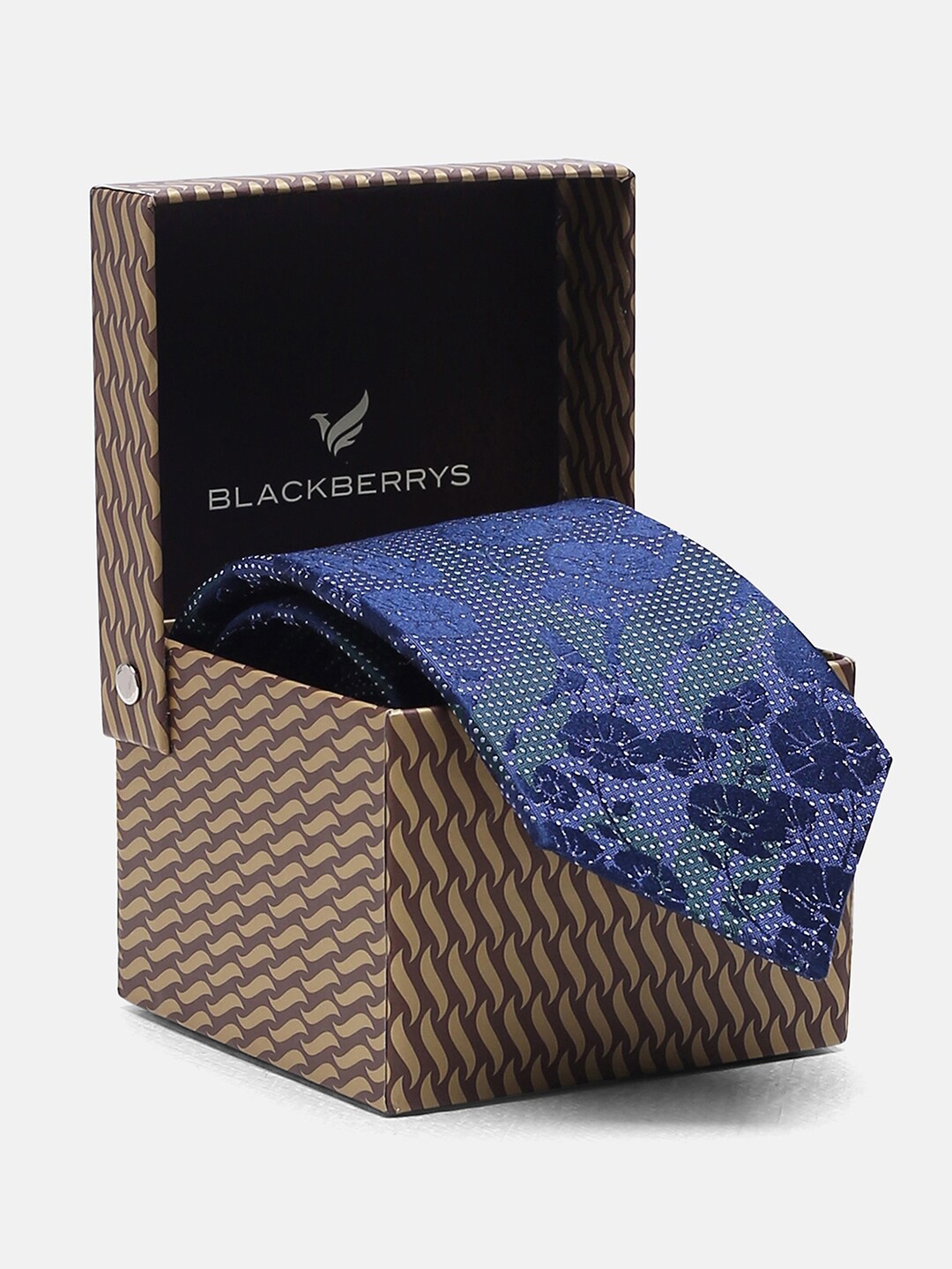 

Blackberrys Woven Design Pure Silk Skinny Tie, Blue