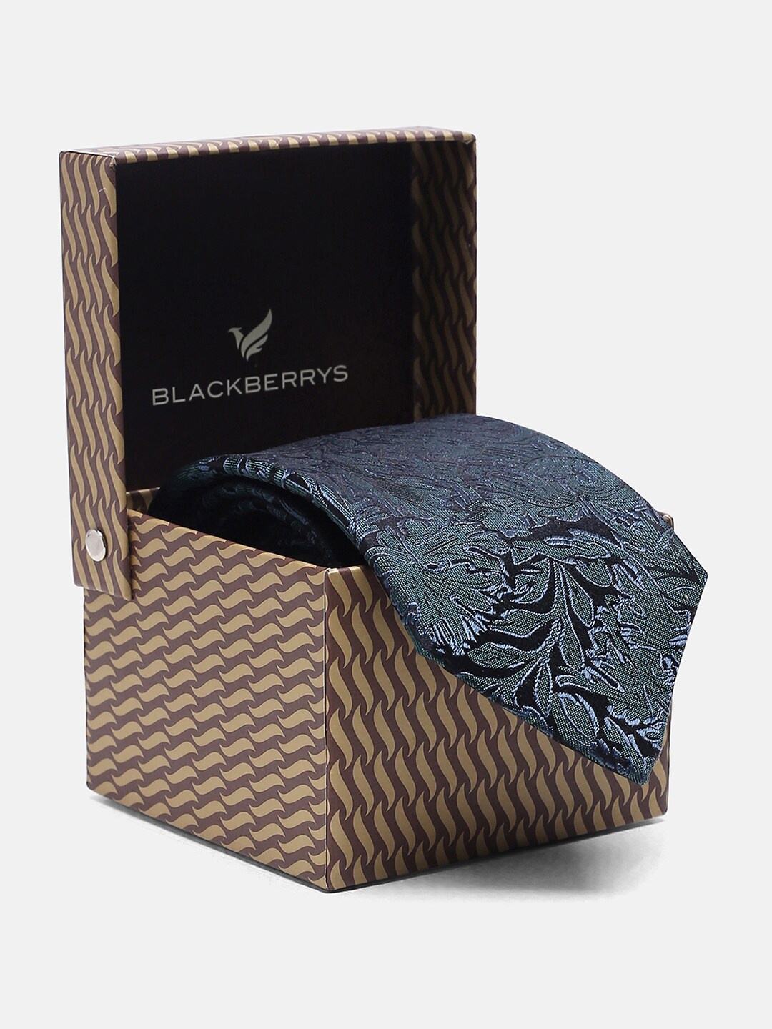 

Blackberrys Woven Design Silk Skinny Tie, Green
