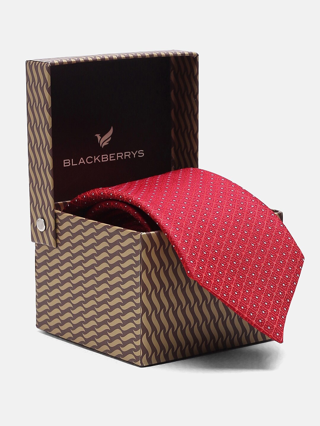 

Blackberrys Printed Silk Skinny Tie, Red