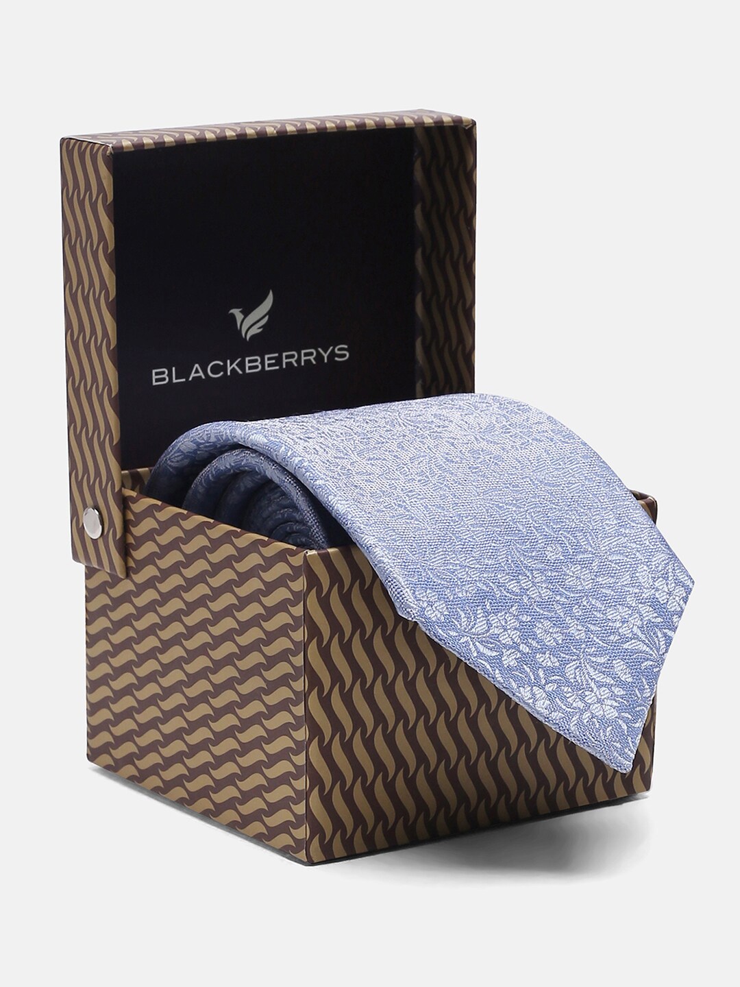 

Blackberrys Woven Design Silk Skinny Tie, Blue
