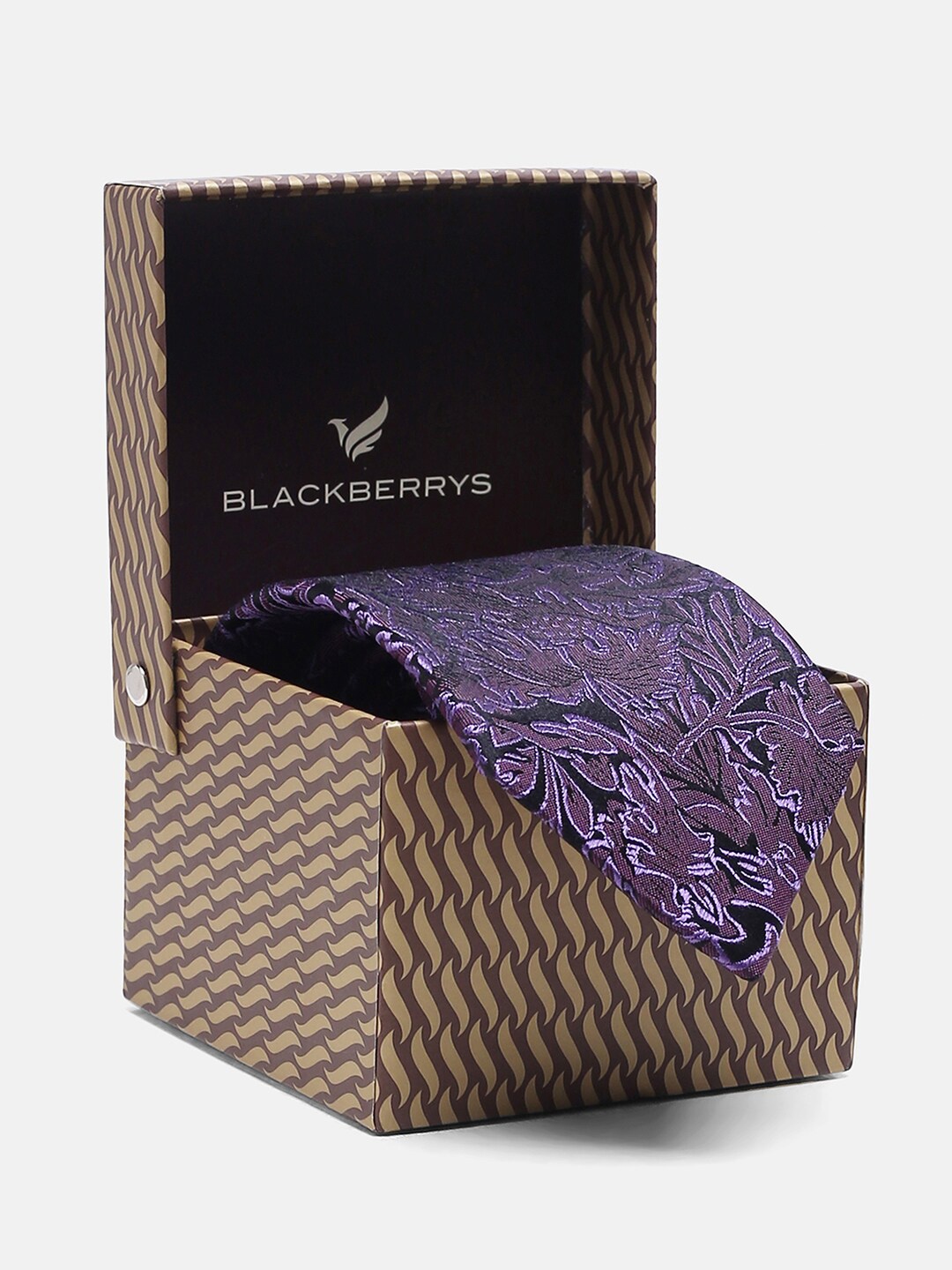 

Blackberrys Men Woven design Silk Skinny Tie, Purple