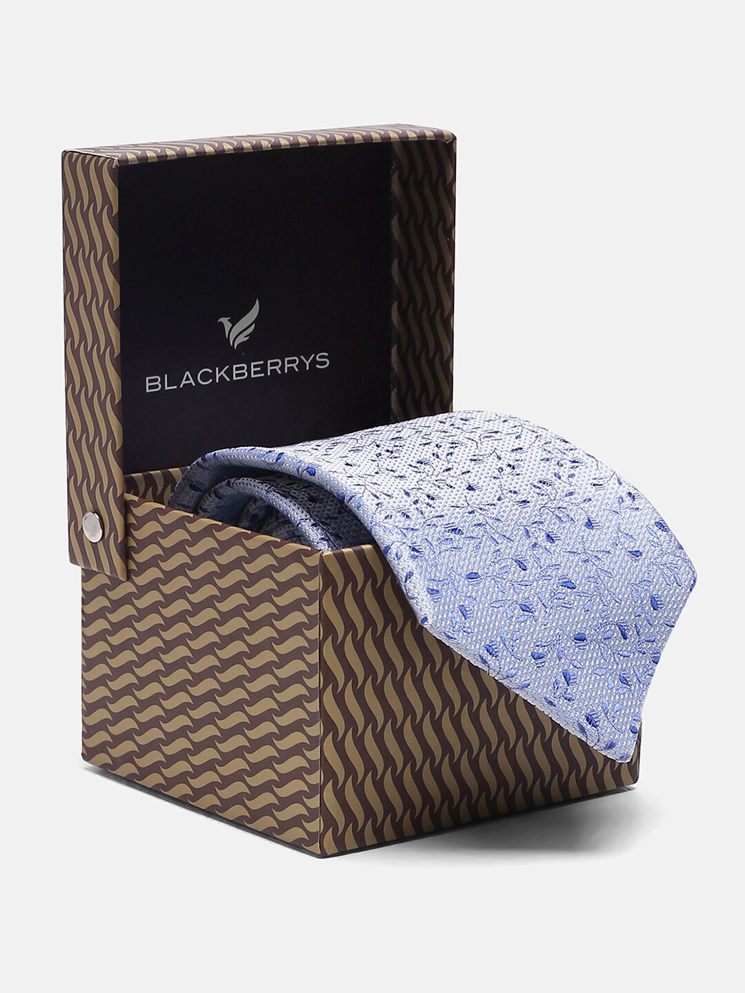 

Blackberrys Woven Design Pure Silk Skinny Tie, Blue