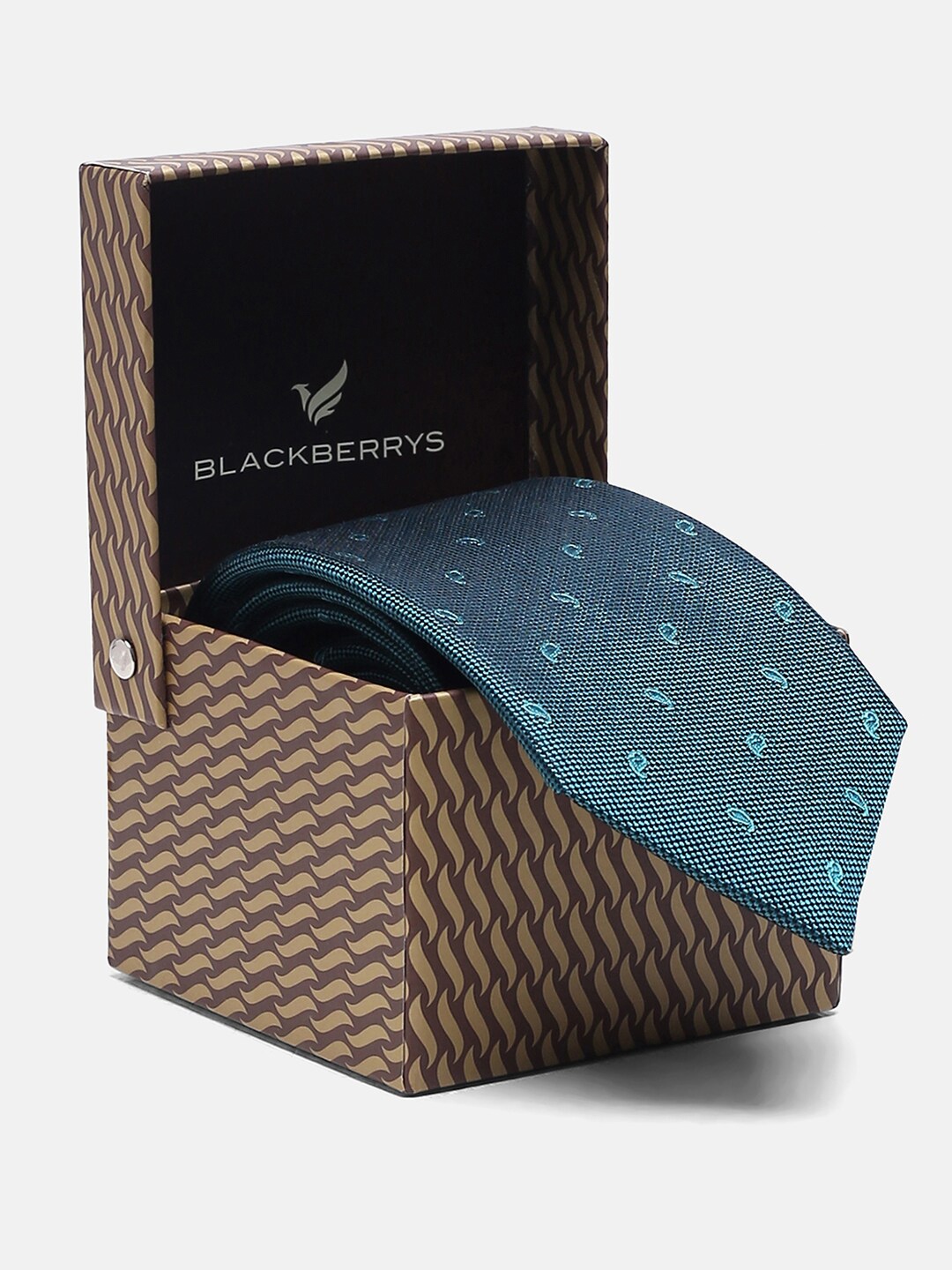 

Blackberrys Woven Design Pure Silk Skinny Tie, Blue