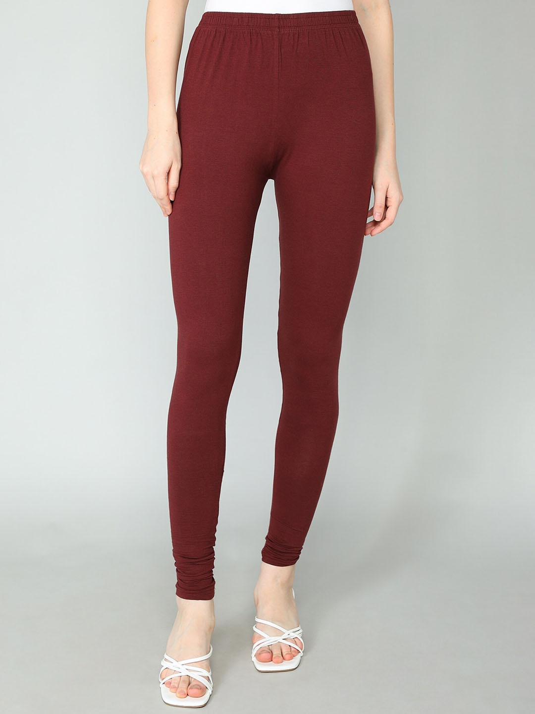 

Redden Women Bio Washed Pure Cotton Churidar Length Leggings, Burgundy