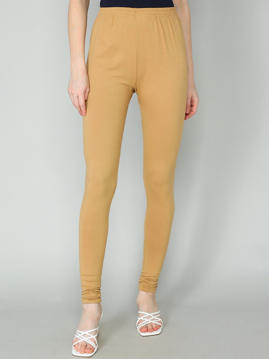 

Redden Women Bio Washed Pure Cotton Churidar Length Leggings, Beige