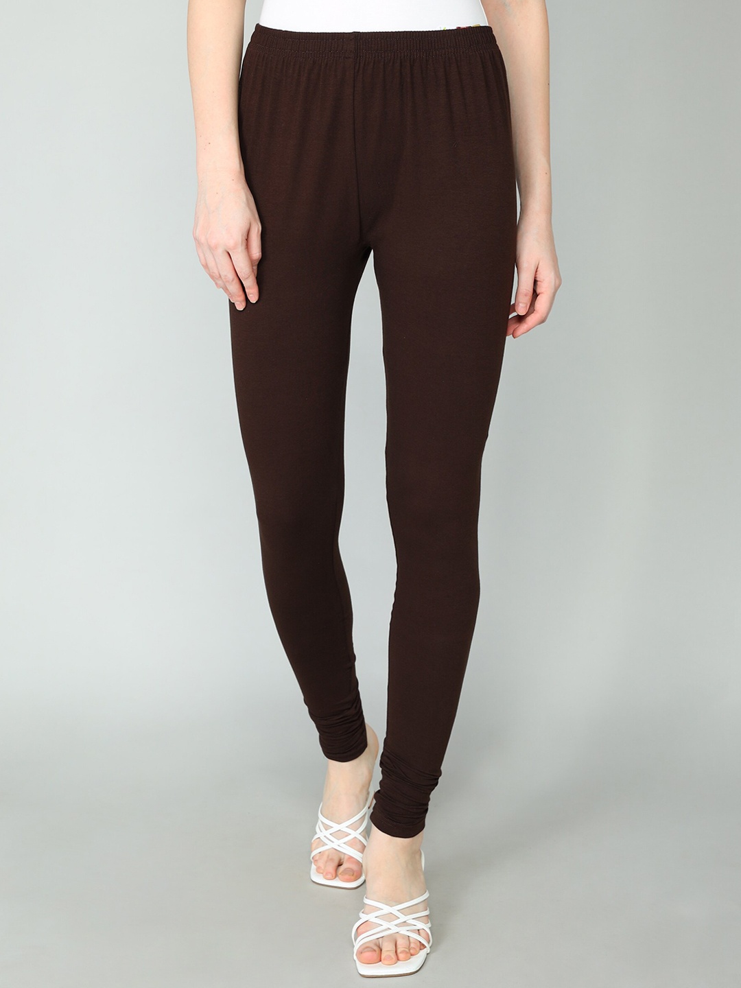 

Redden Women Bio Washed Pure Cotton Churidar Length Leggings, Brown