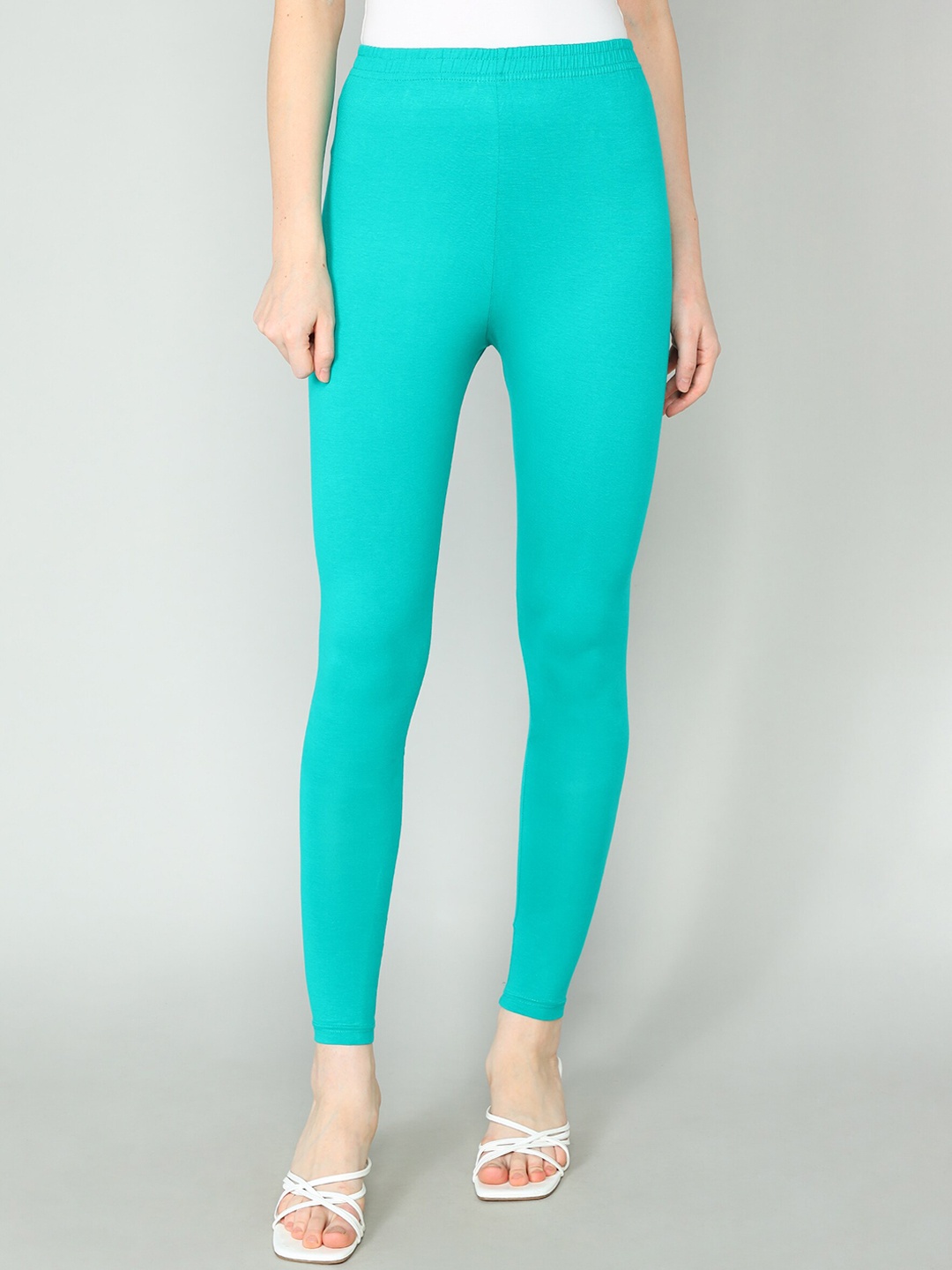 

Redden Women Bio Washed Pure Cotton Ankle Length Leggings, Blue