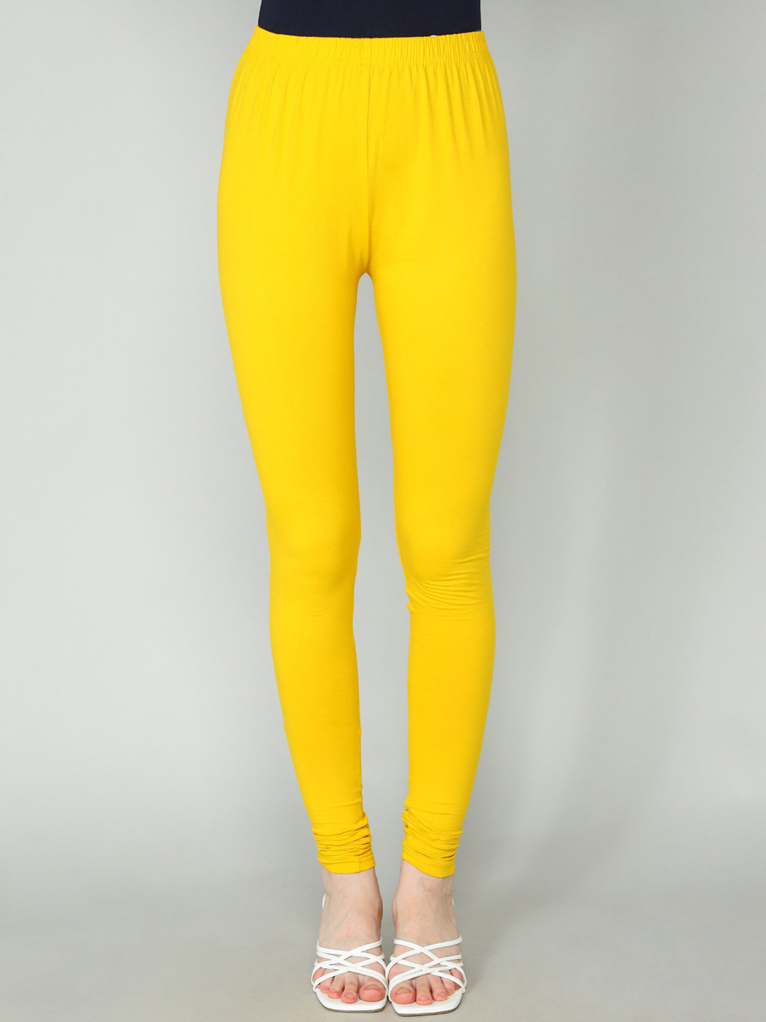 

Redden Women Bio-Washed Pure Cotton Churidar-Length Leggings, Yellow