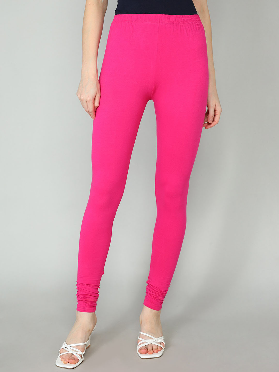 

Redden Women Bio-Washed Pure Cotton Churidar-Length Leggings, Pink