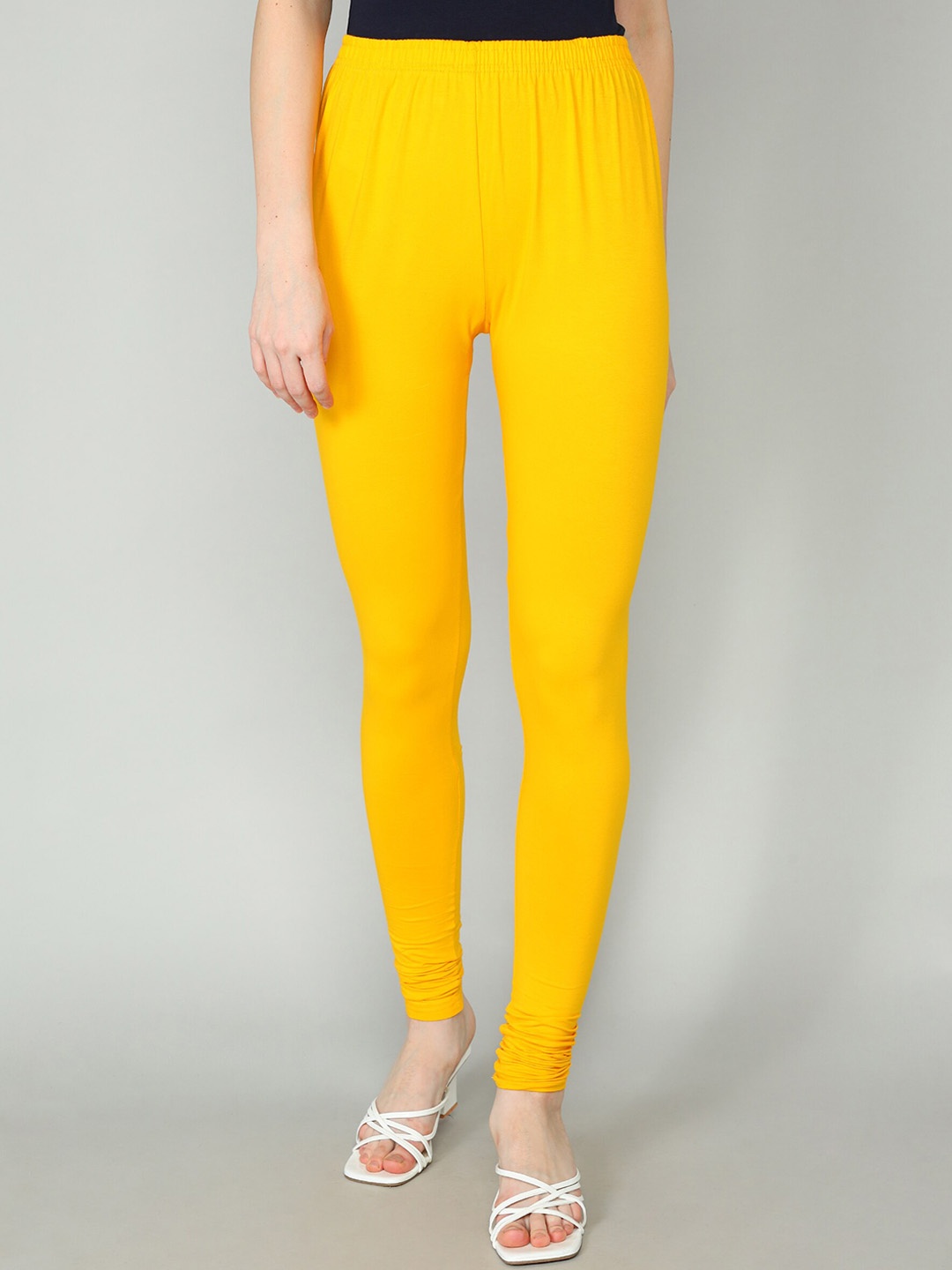 

Redden Women Bio-Washed Pure Cotton Churidar-Length Leggings, Mustard