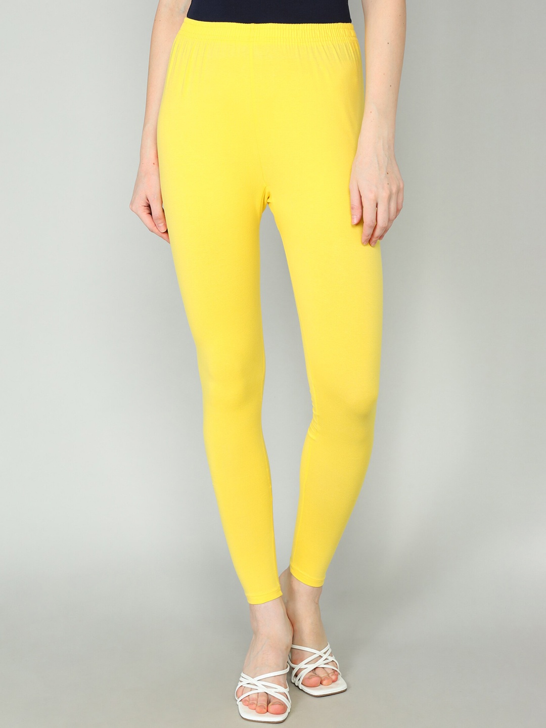 

Redden Women Pure Cotton Ankle-Length Leggings, Yellow