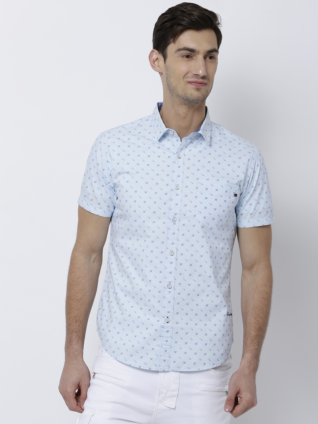 

LOCOMOTIVE Men Blue Slim Fit Printed Casual Shirt