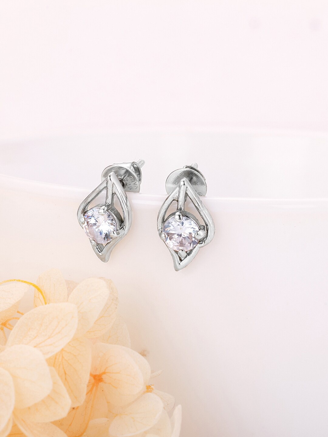 

GIVA 92.5 Sterling Silver Rhodium-Plated Contemporary Studs Earrings