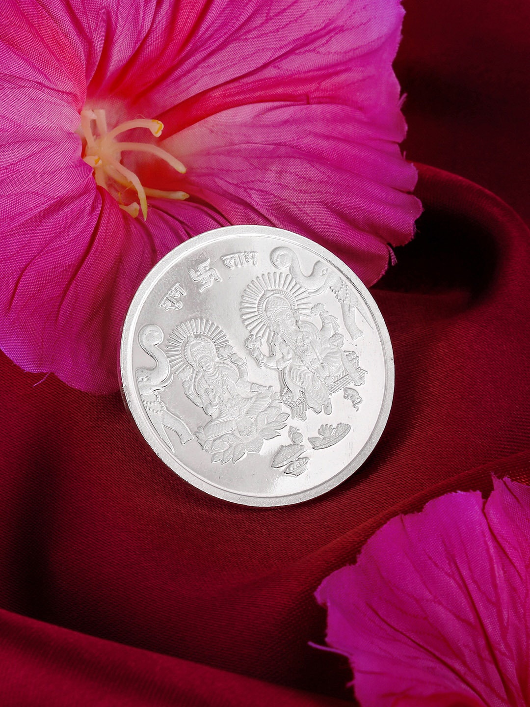 

GIVA 999 Sterling Goddess Lakshmi and Lord Ganesh Silver Coin-5 gram