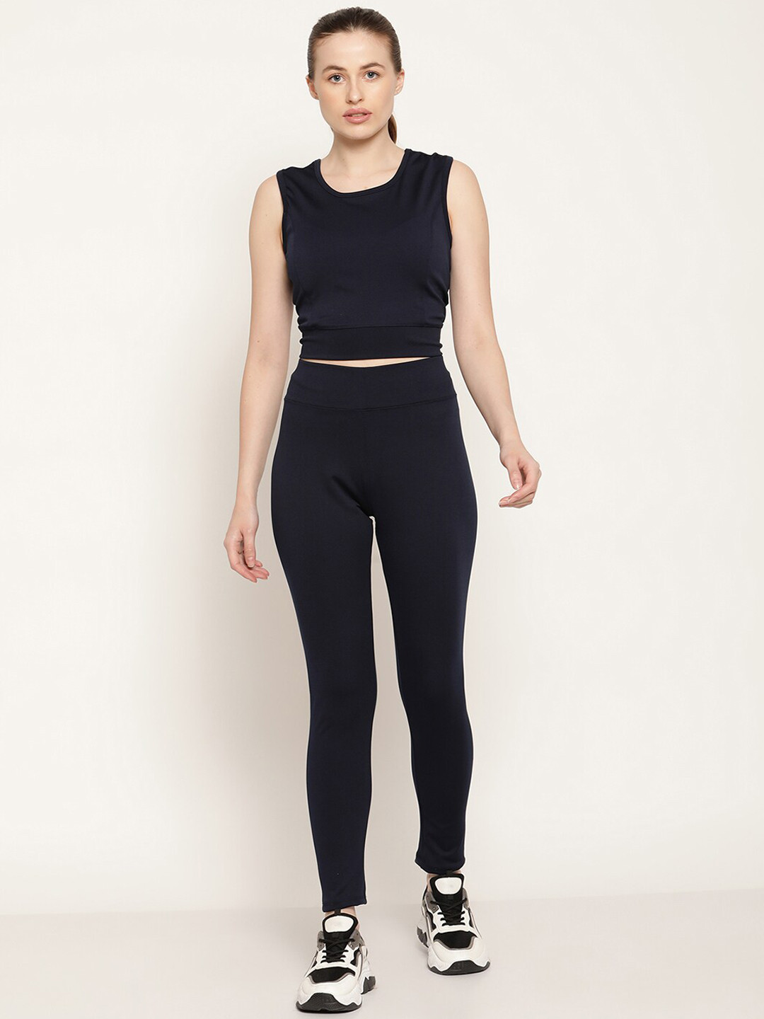 

Miaz Lifestyle Women High Rise Tracksuit, Navy blue
