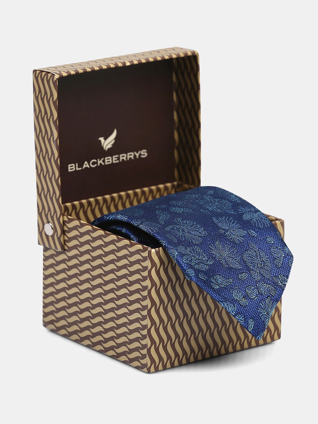 

Blackberrys Woven Design Silk Skinny Tie, Blue