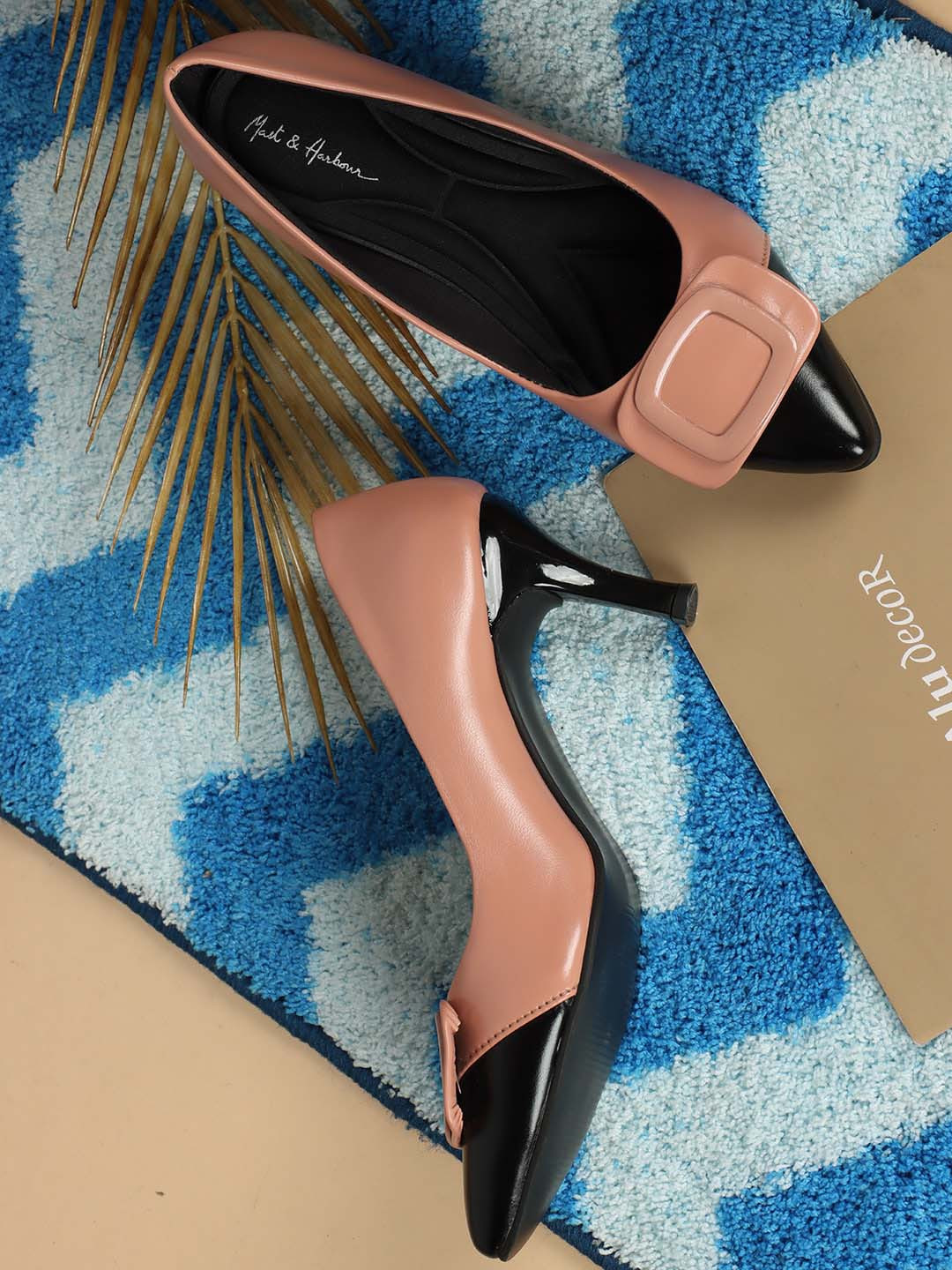 

Mast & Harbour Pink Colourblocked Stiletto Pump Heels