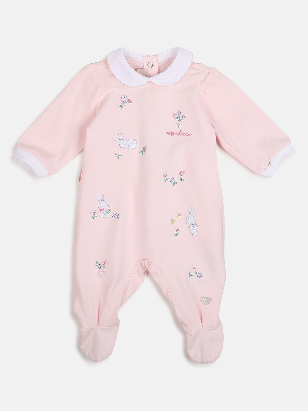 

Chicco Infant Girls Embroidered Cotton Bodysuit, Pink