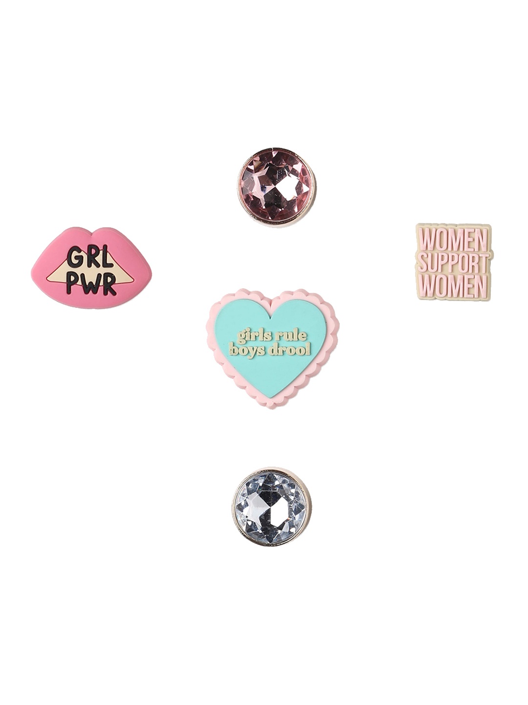 

Crocs Set Of 5 Celebrate Shoe Charms Jibbitz, Pink