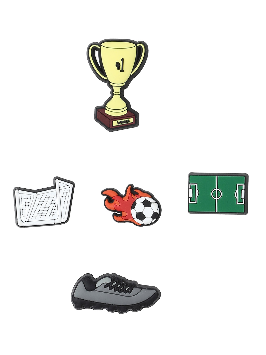 

Crocs Set Of 5 Soccer Celebration Shoe Charm Jibbitz, Green
