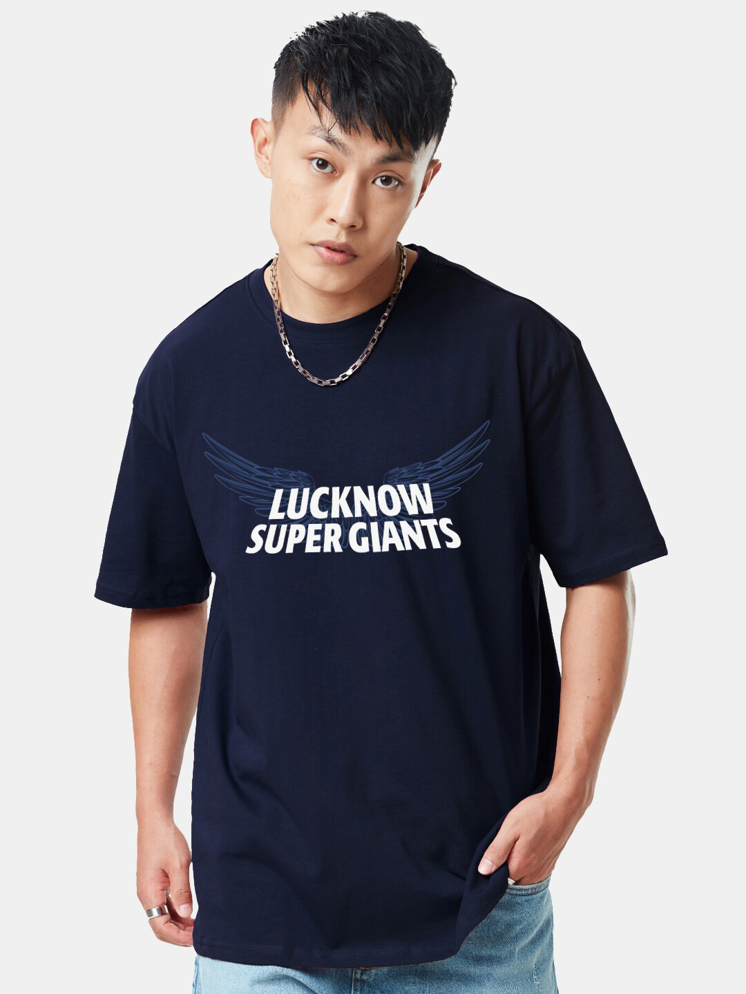 

The Souled Store Typography Printed Oversized T-shirt, Blue