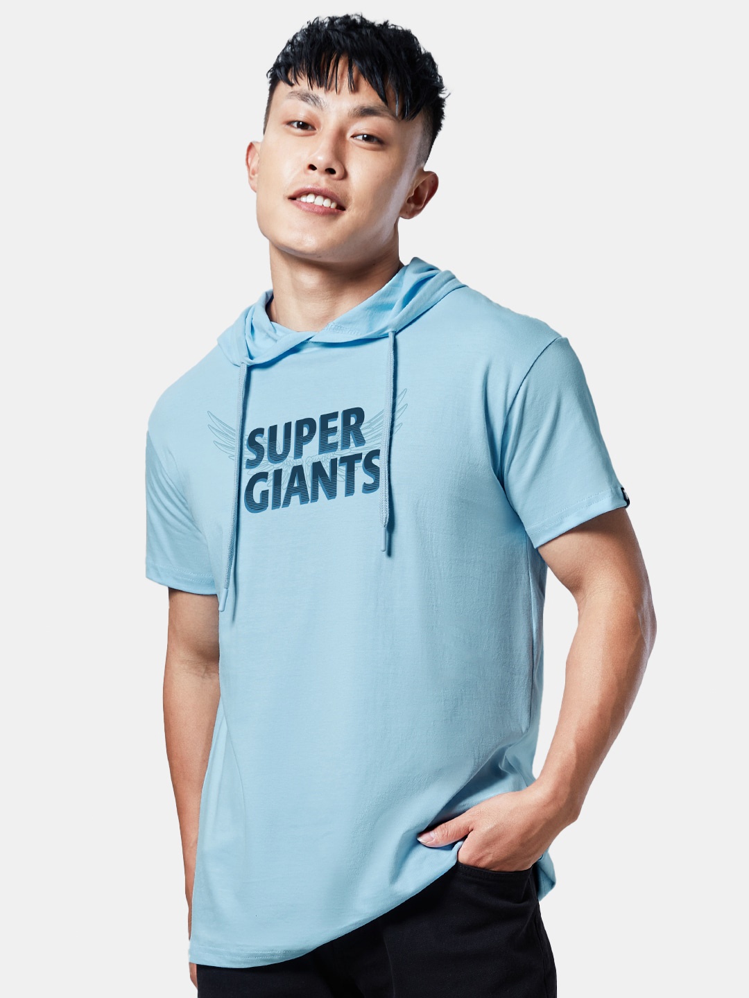 

The Souled Store Typography Printed Hooded T-shirt, Grey