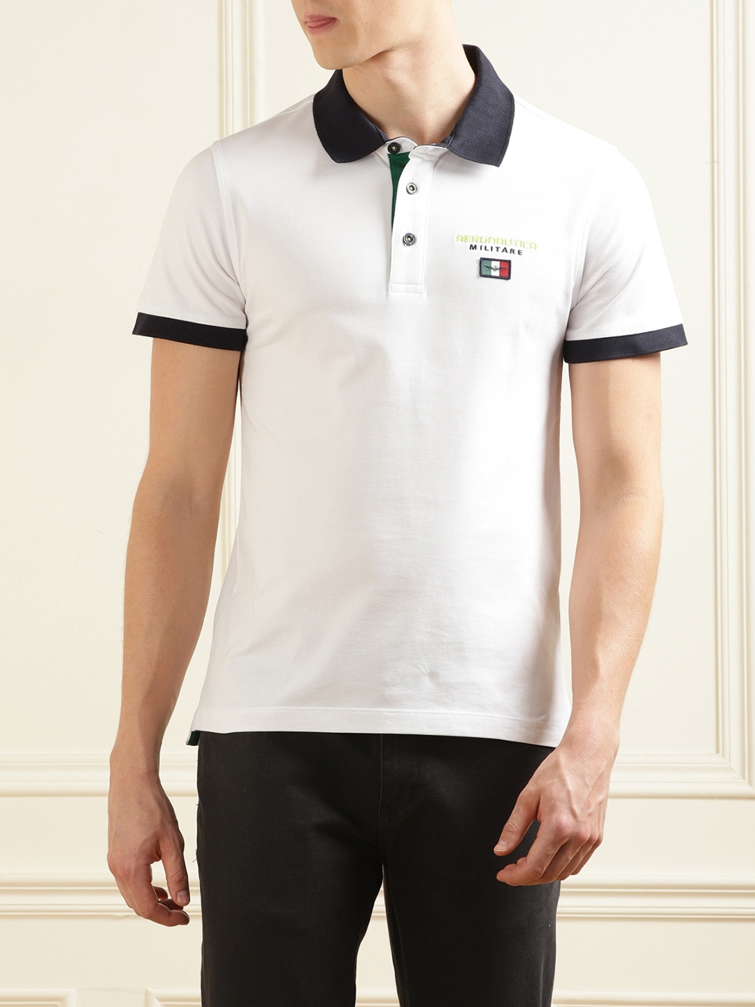 

Aeronautica Militare Polo Collar Short Sleeves Cotton Regular T-shirt, Cream