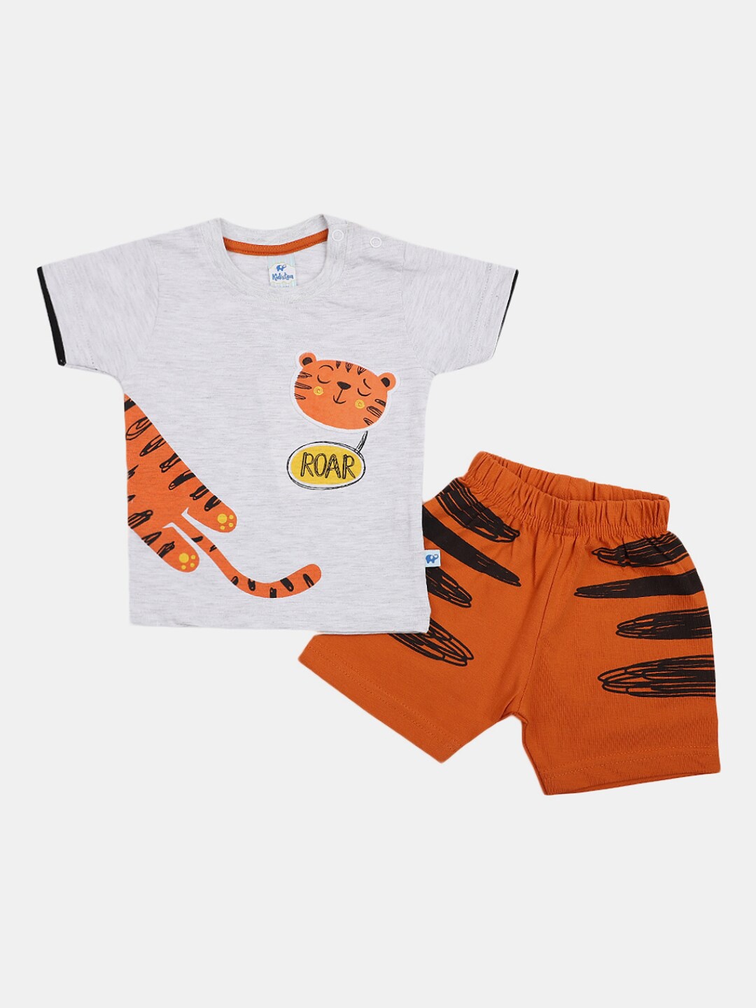 

V-Mart Infant Kids Printed Pure Cotton T-shirt With Shorts Set, White