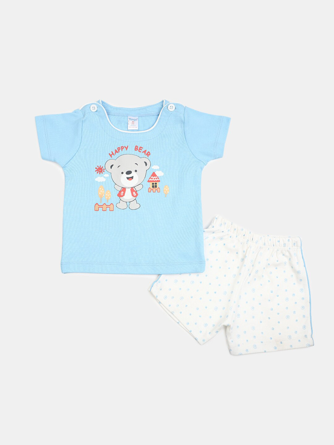 

V-Mart Infant Kids Printed Pure Cotton T-shirt with Shorts, Blue