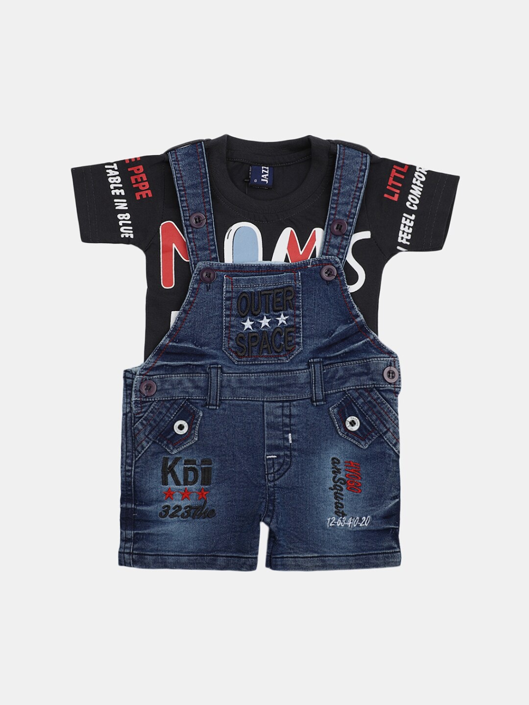 

V-Mart Kids Printed T-shirt with Shorts, Blue