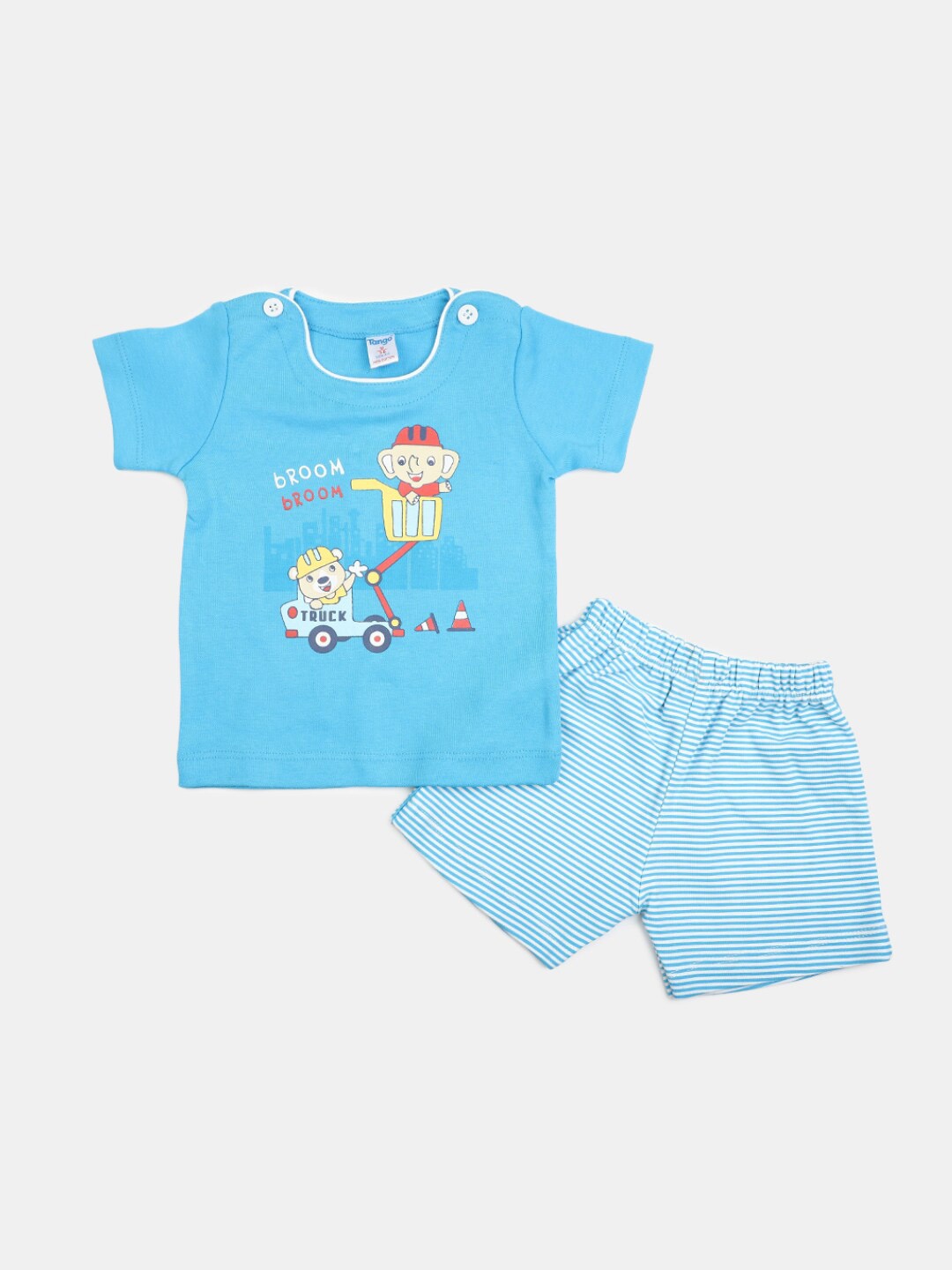 

V-Mart Infant Kids Printed Pure Cotton T-shirt With Shorts, Blue