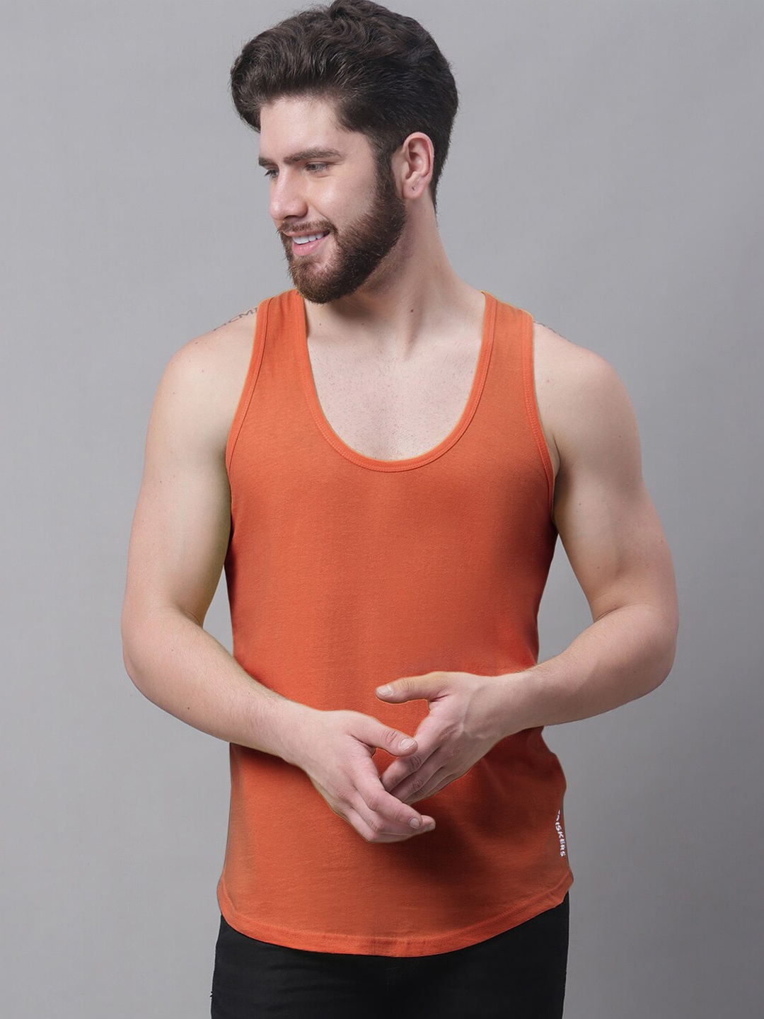 

Friskers Men Innerwear Gym Vests, Orange