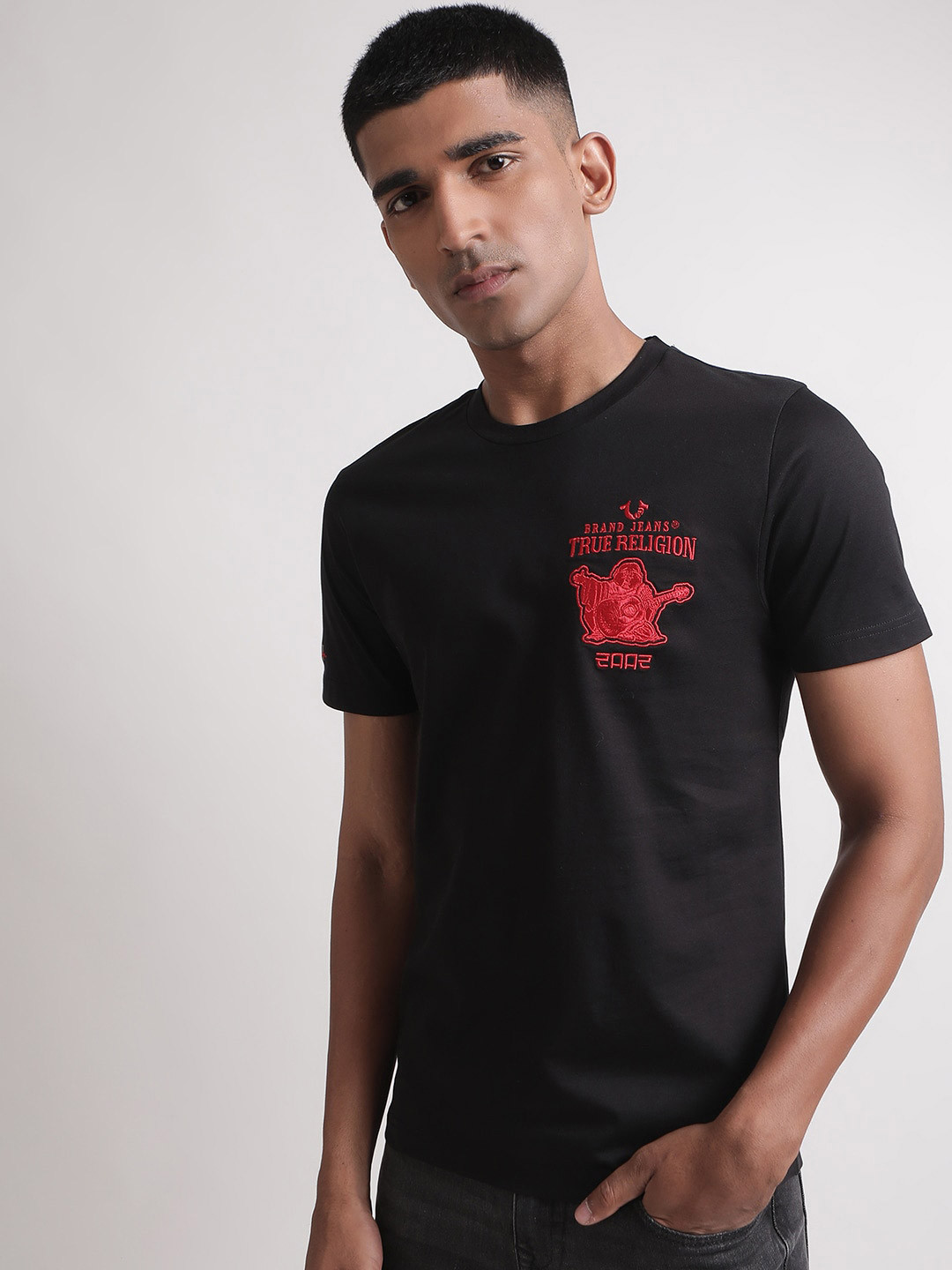 

True Religion Round Neck Cotton T-shirt, Black