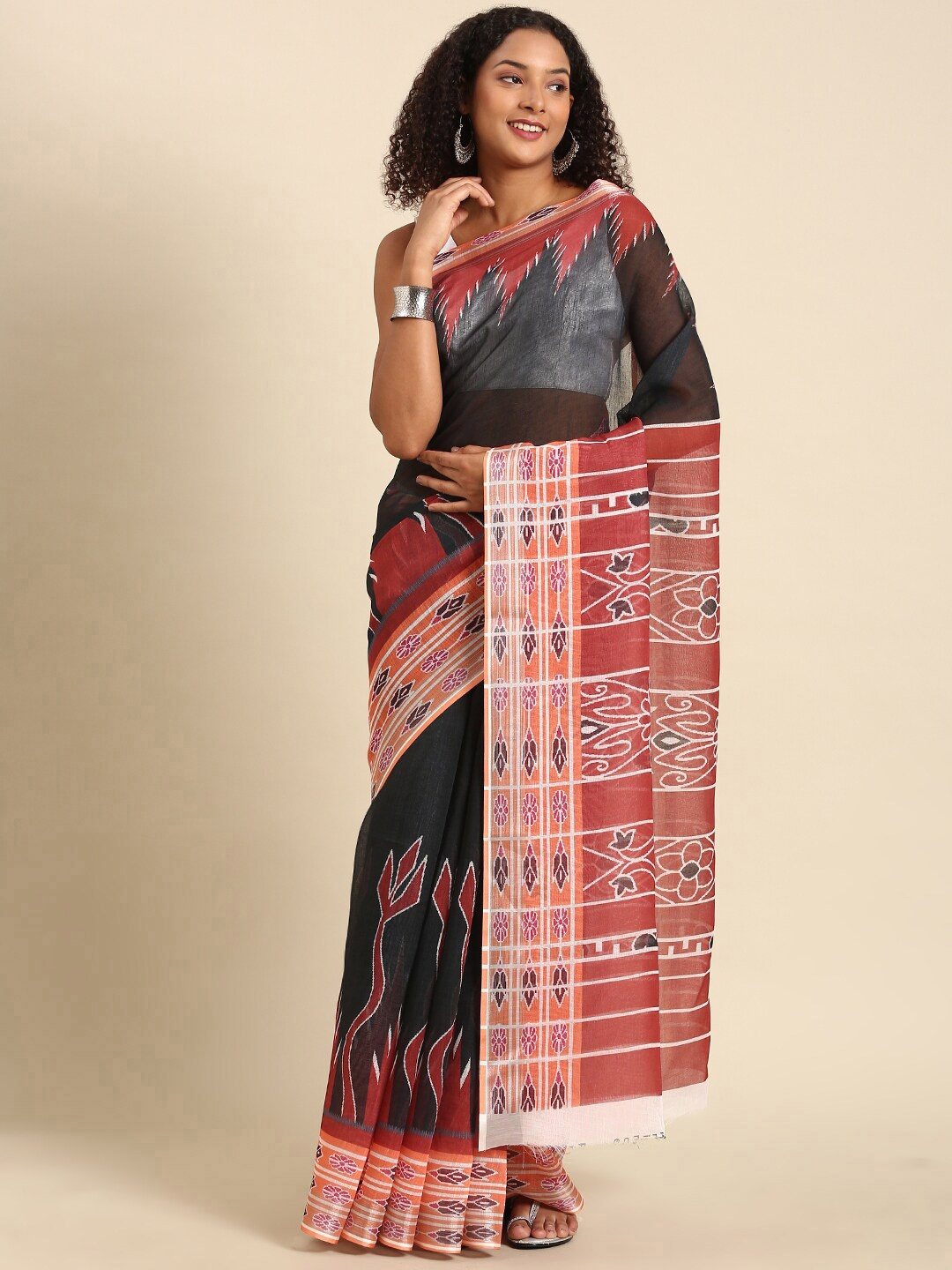 

Anouk Ethnic Motifs Printed Saree, Black