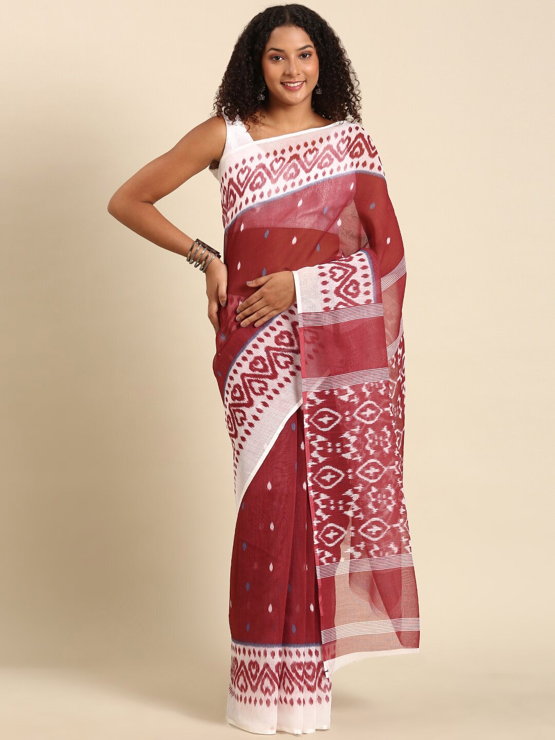 

Anouk Ethnic Motifs Printed Saree, Maroon