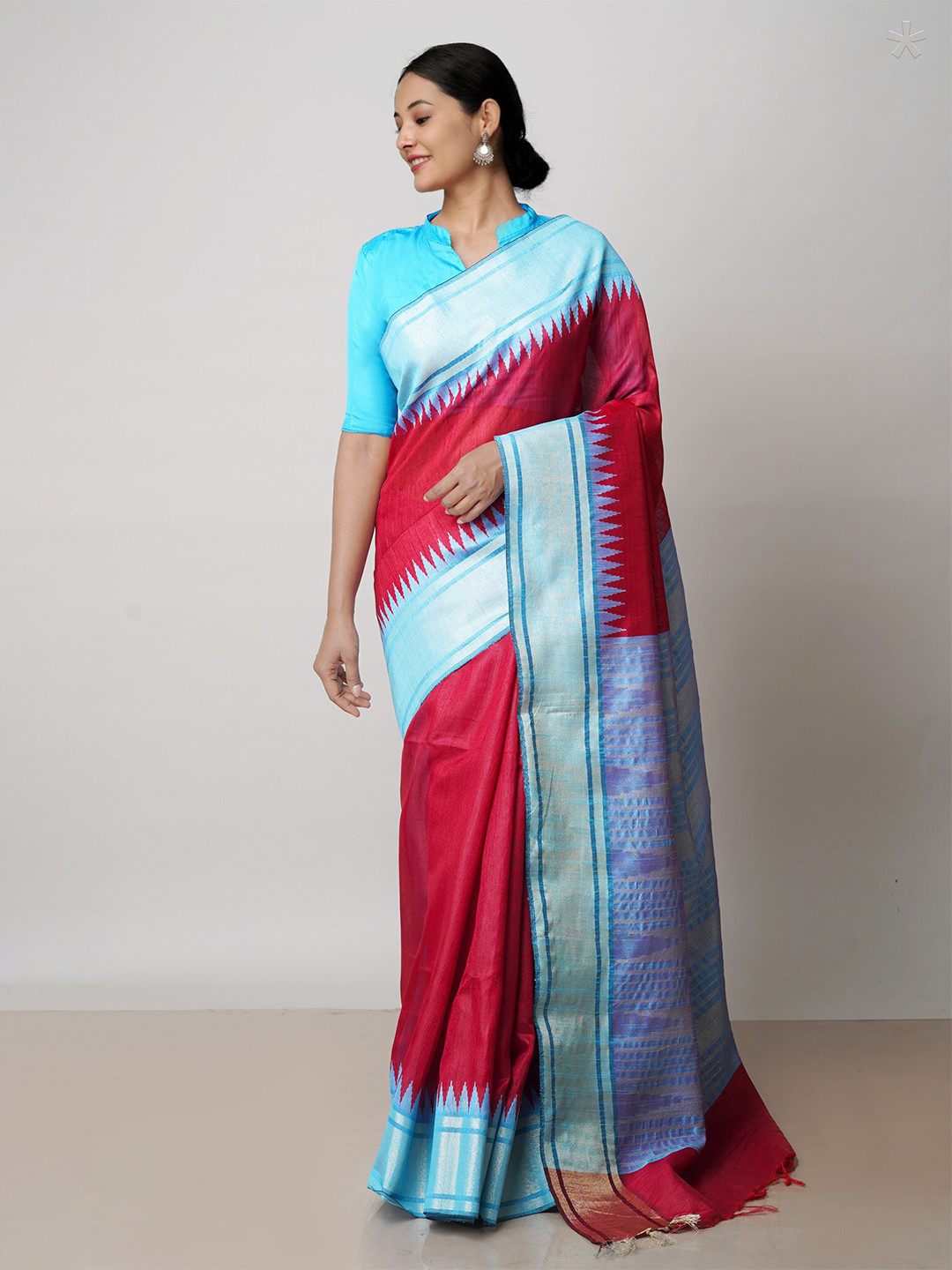 

Unnati Silks Woven Design Zari Jamdani Saree, Maroon