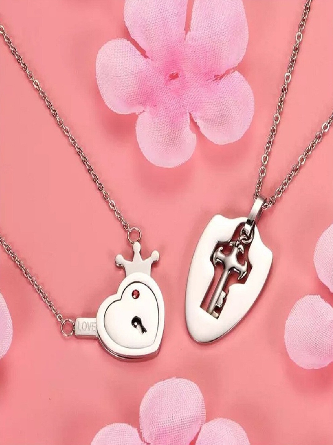 

UNIVERSITY TRENDZ Set Of 2 Silver-Plated Statement Chain