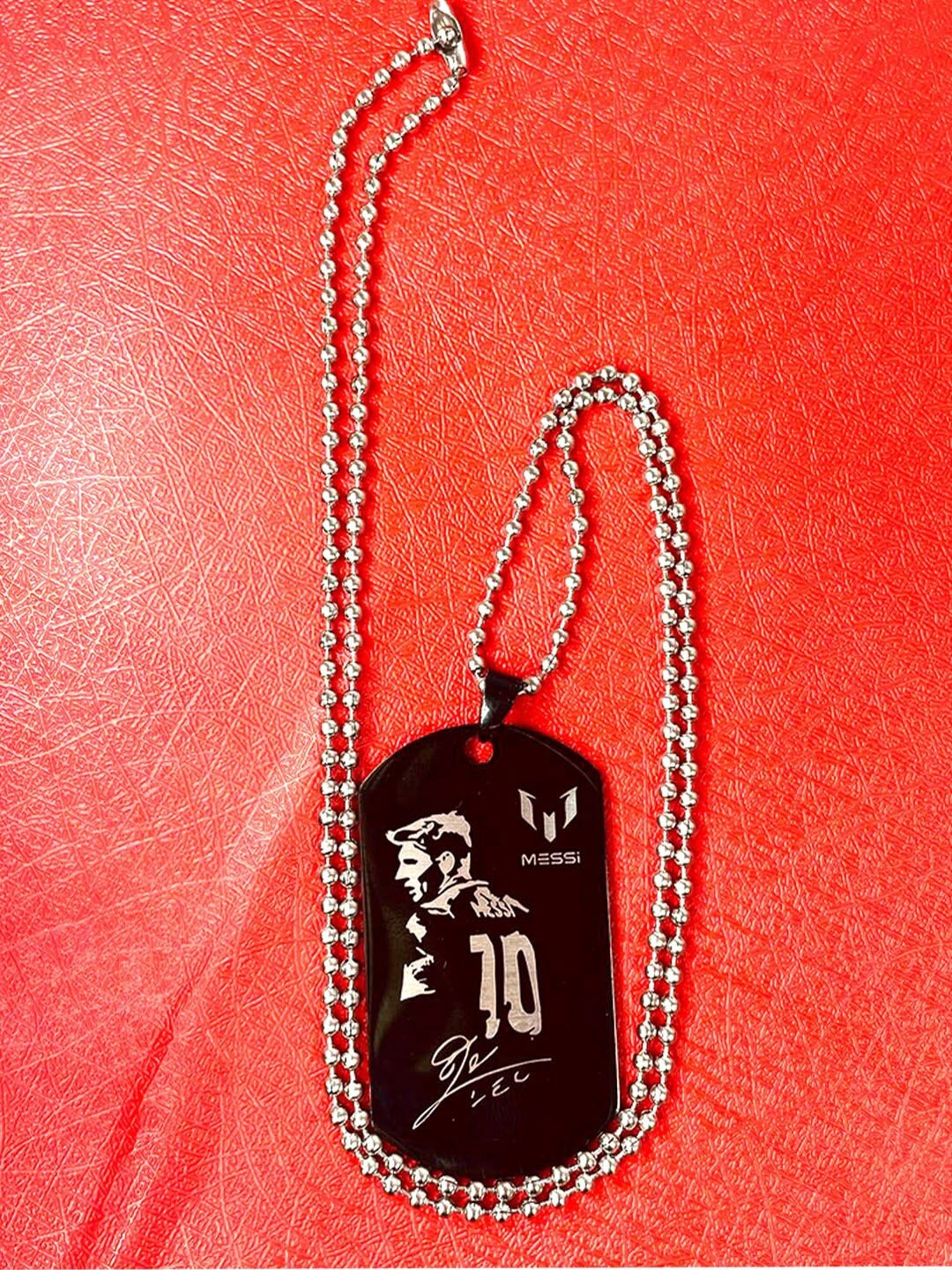 

UNIVERSITY TRENDZ Silver-Plated Messi Signature Pendant Necklace