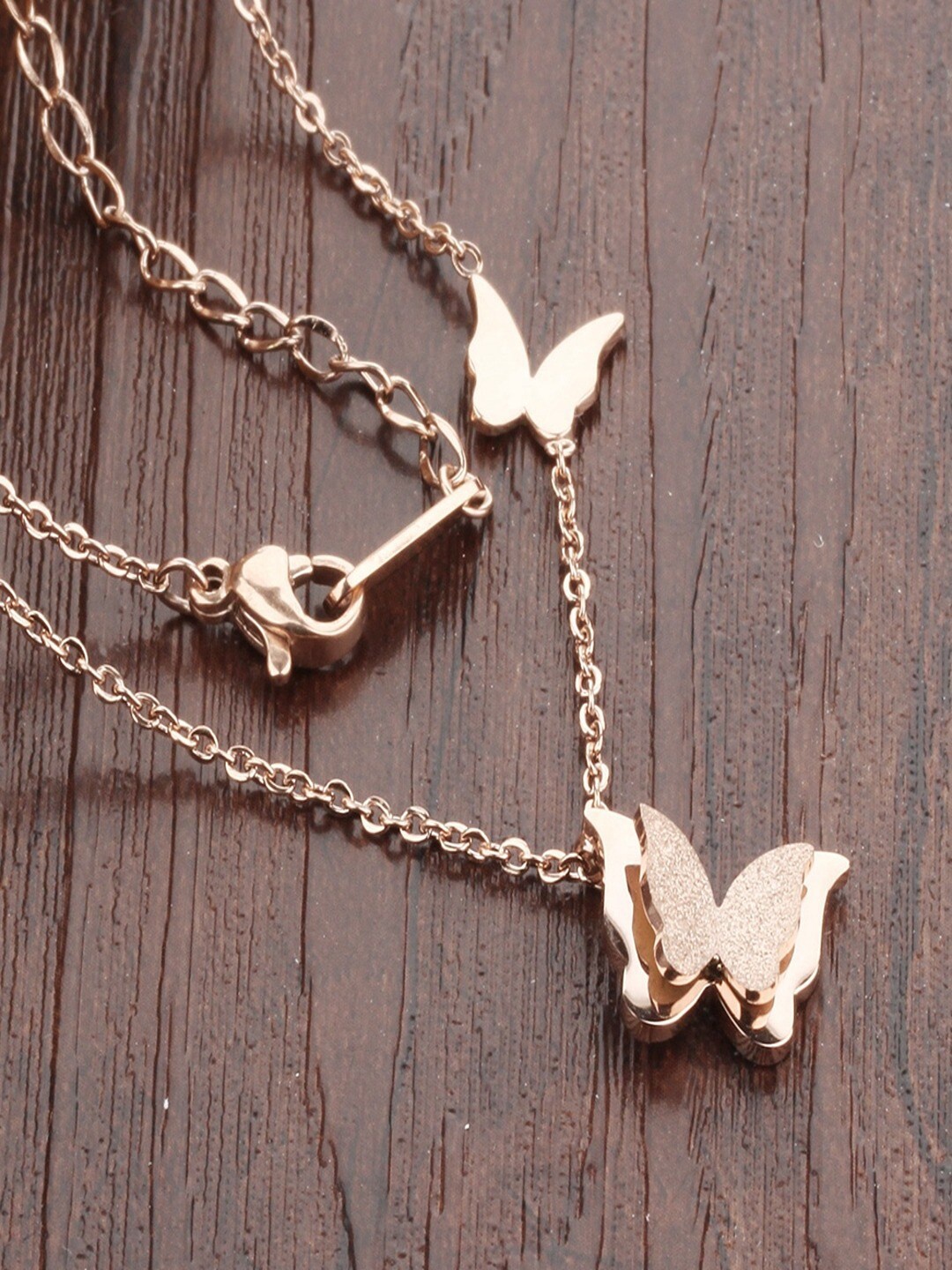 

UNIVERSITY TRENDZ Gold-Plated Butterfly Pendant Necklace