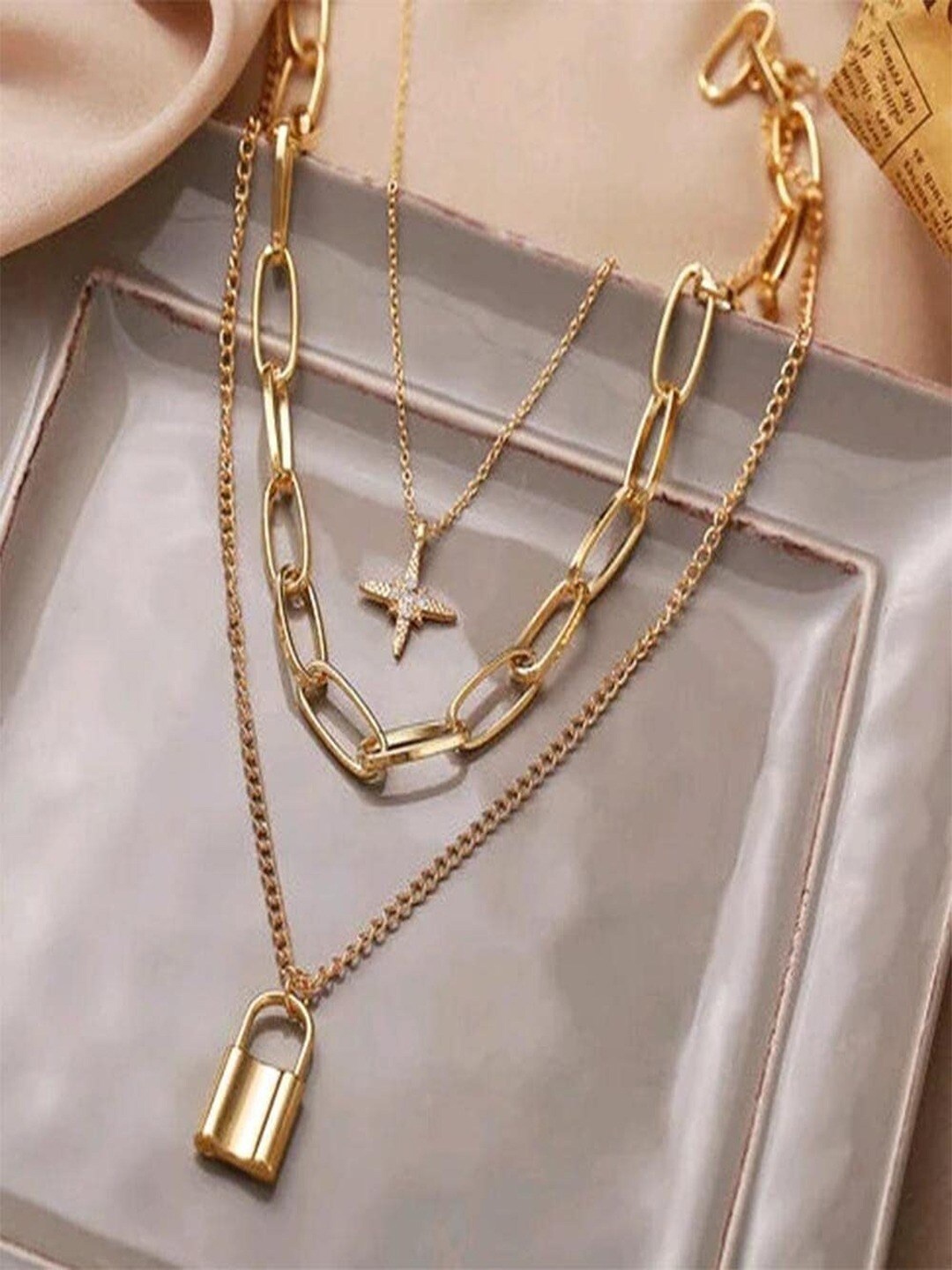 

UNIVERSITY TRENDZ Gold-Plated Layered Necklace