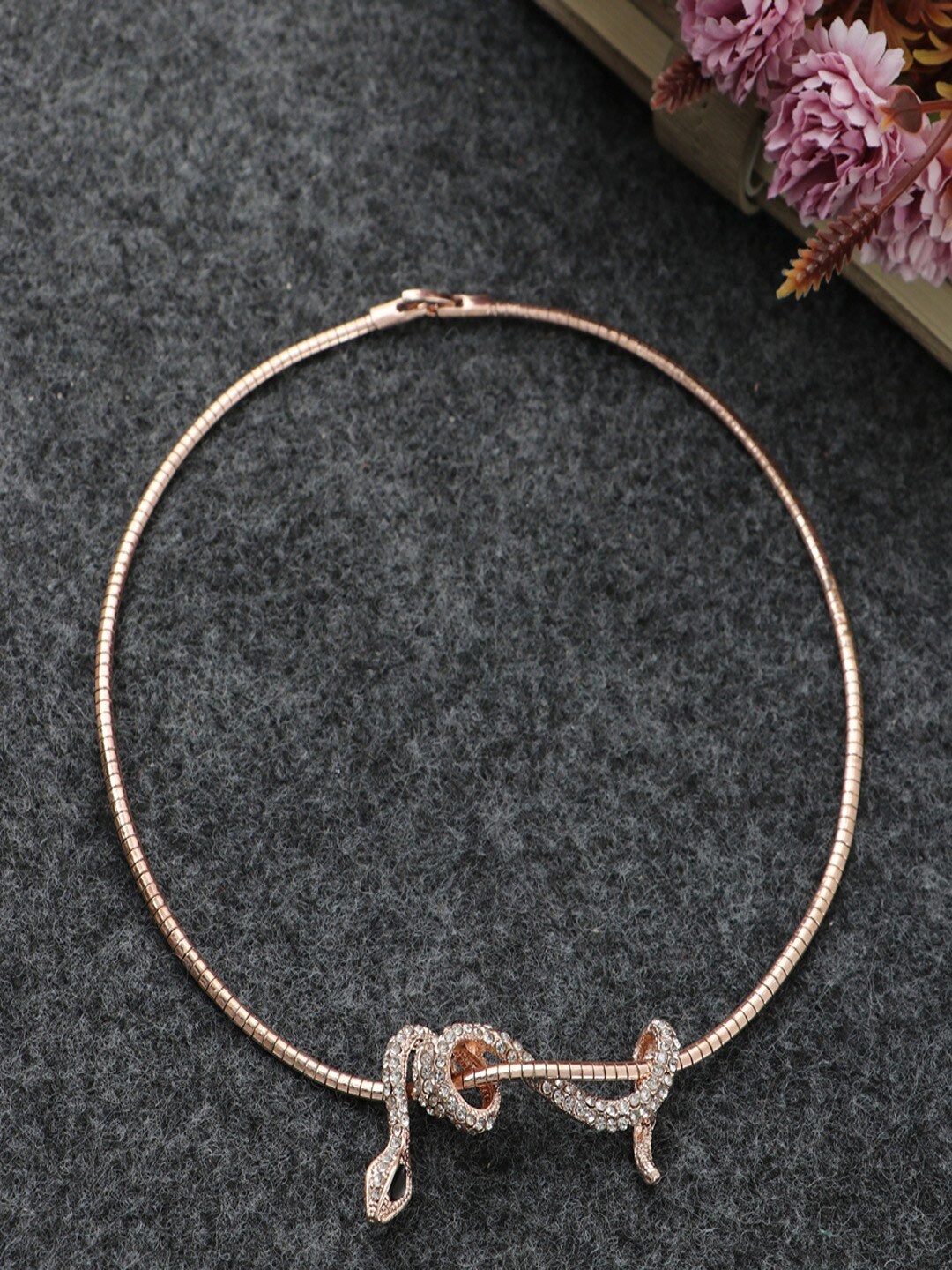 

UNIVERSITY TRENDZ Gold-Plated Stone Snake Necklace