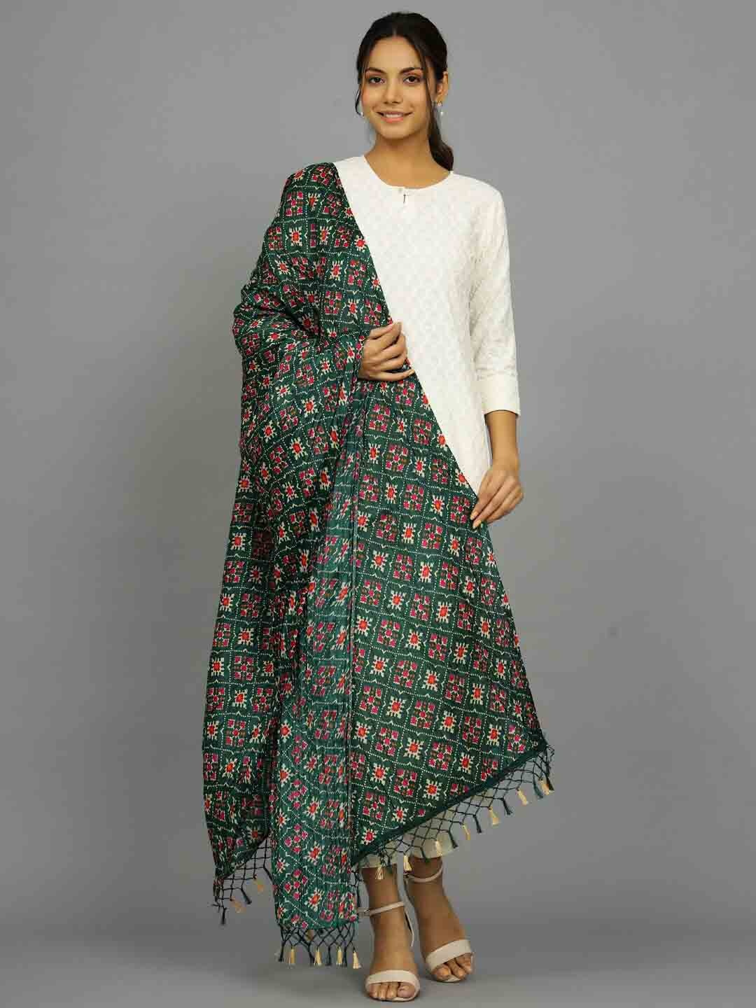 

HANDICRAFT PALACE Printed Bandhani Dupatta, Green