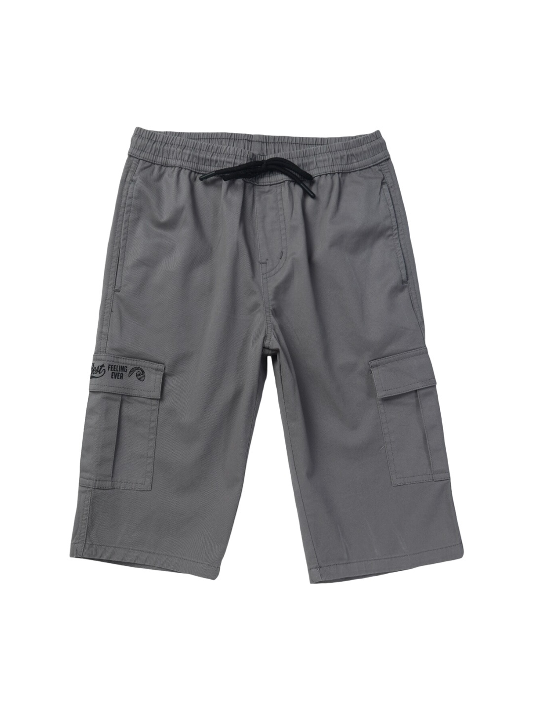 

Gini and Jony Boys Mid-Rise Casual Cotton Cargo Shorts, Grey