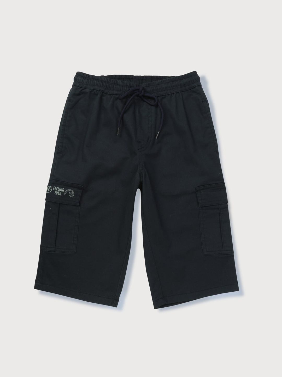 

Gini and Jony Boys Mid-Rise Cotton Cargo Shorts, Navy blue