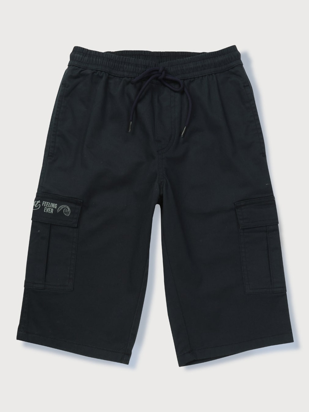 

Gini and Jony Boys Mid-Rise Cotton Cargo Shorts, Navy blue