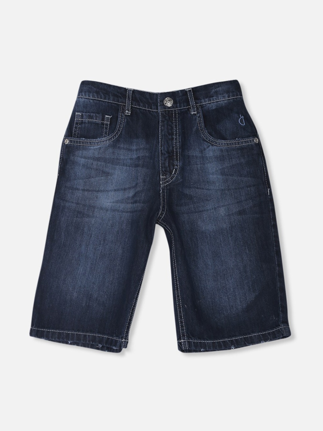 

Gini and Jony Infant Boys Washed Mid-Rise Denim Shorts, Navy blue