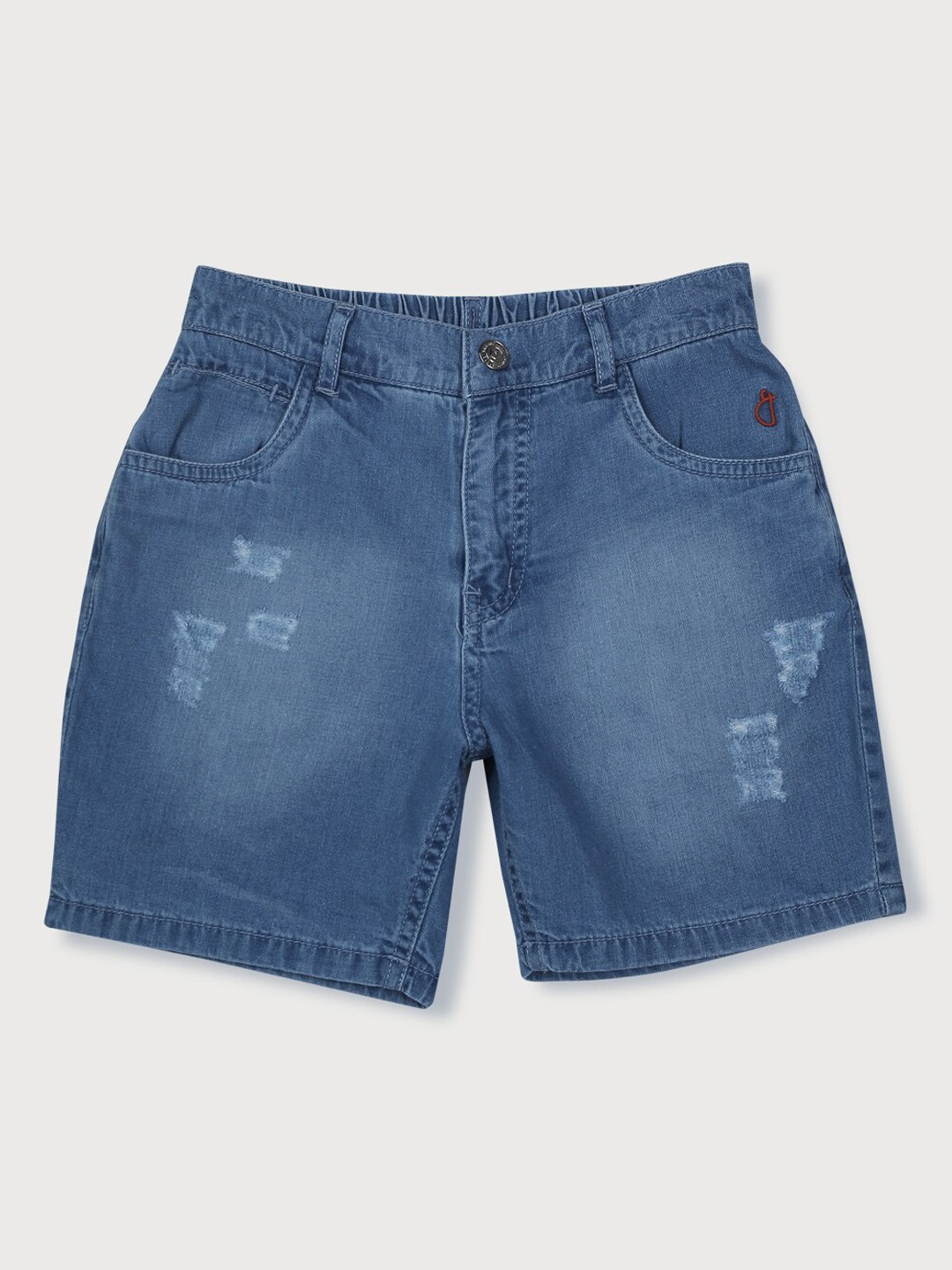 

Gini and Jony Boys Mid-Rise Ripped Denim Shorts, Blue